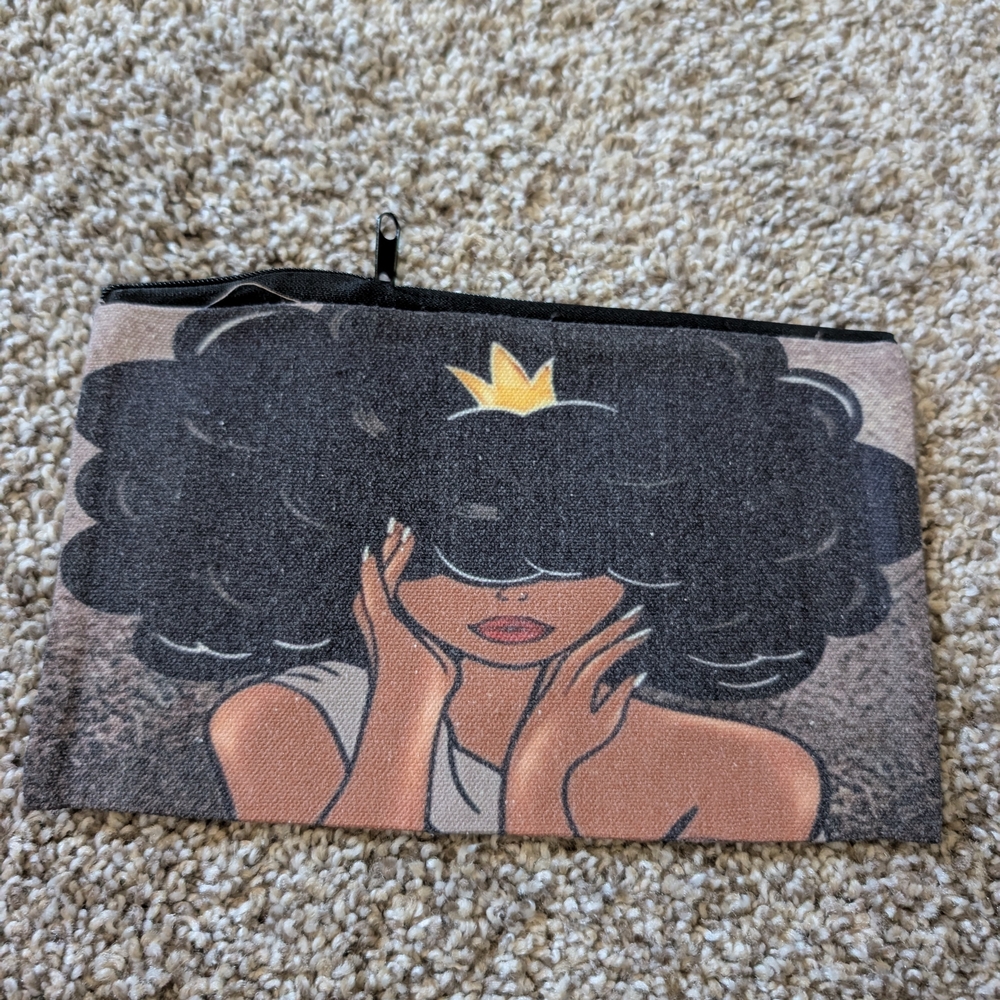 Stylish Black and Tan Women's Cosmetic Pouch NEW